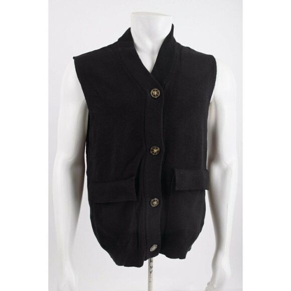 Zara Girls Buttoned Knit Waistcoat Sweater Vest Size 13-14 yr Black 8082/702 NWT - Picture 2 of 7